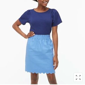 J Crew Factory -Scalloped linen-cotton skirt